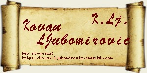 Kovan LJubomirović vizit kartica